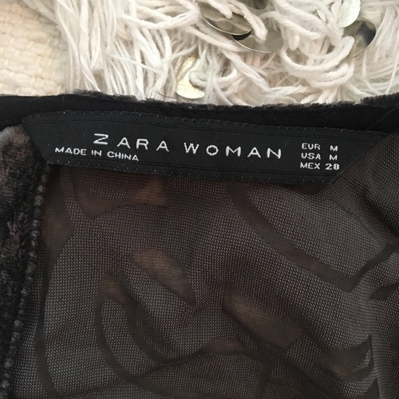 Zara Black Velvet Mini Dress - Picture 7 of 8